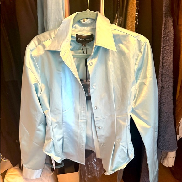 Cynthia Rowley blue button down - Picture 1 of 6